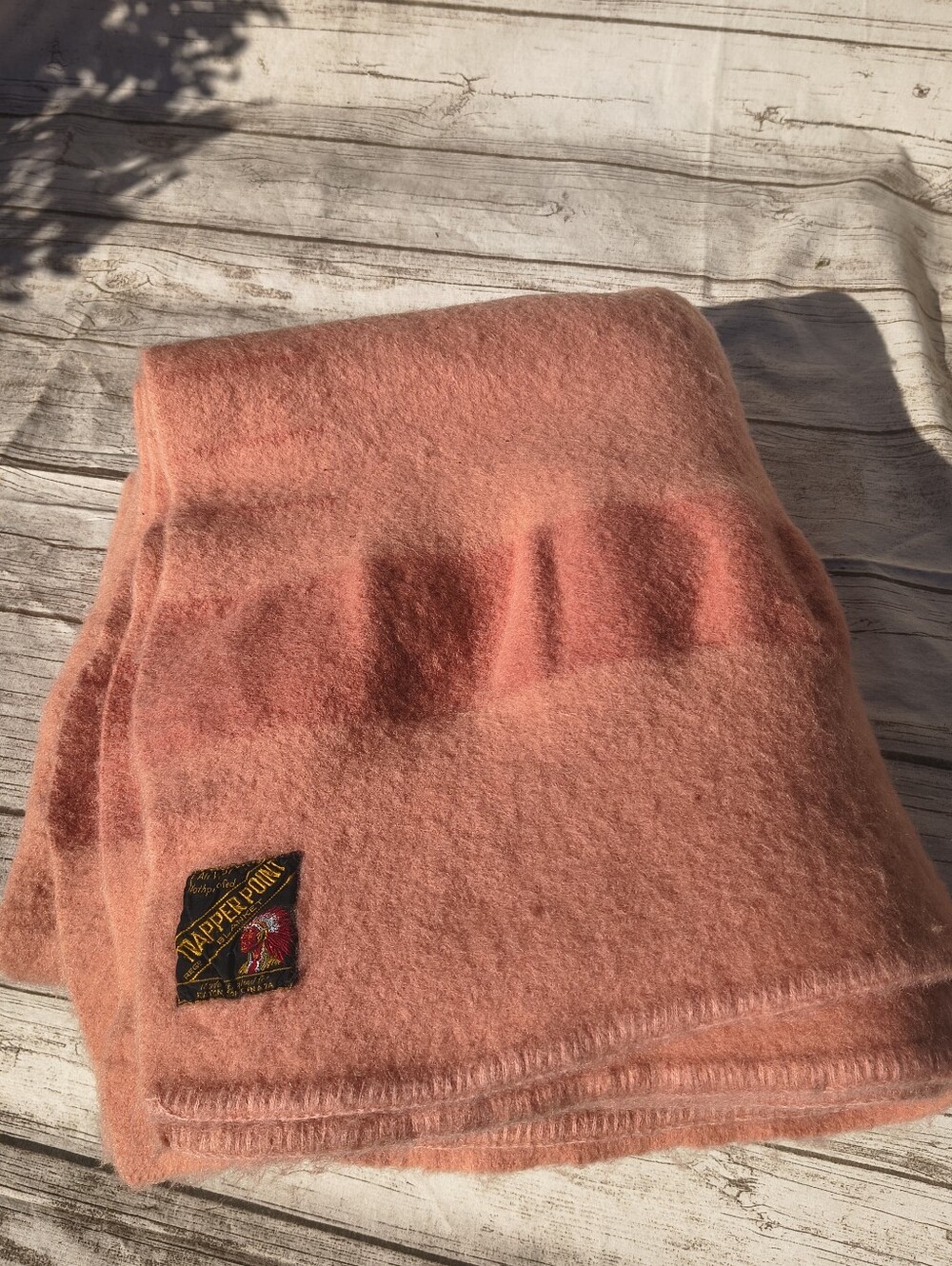 Vintage Trapper Point Pink 4 Point Blanket ALTERED